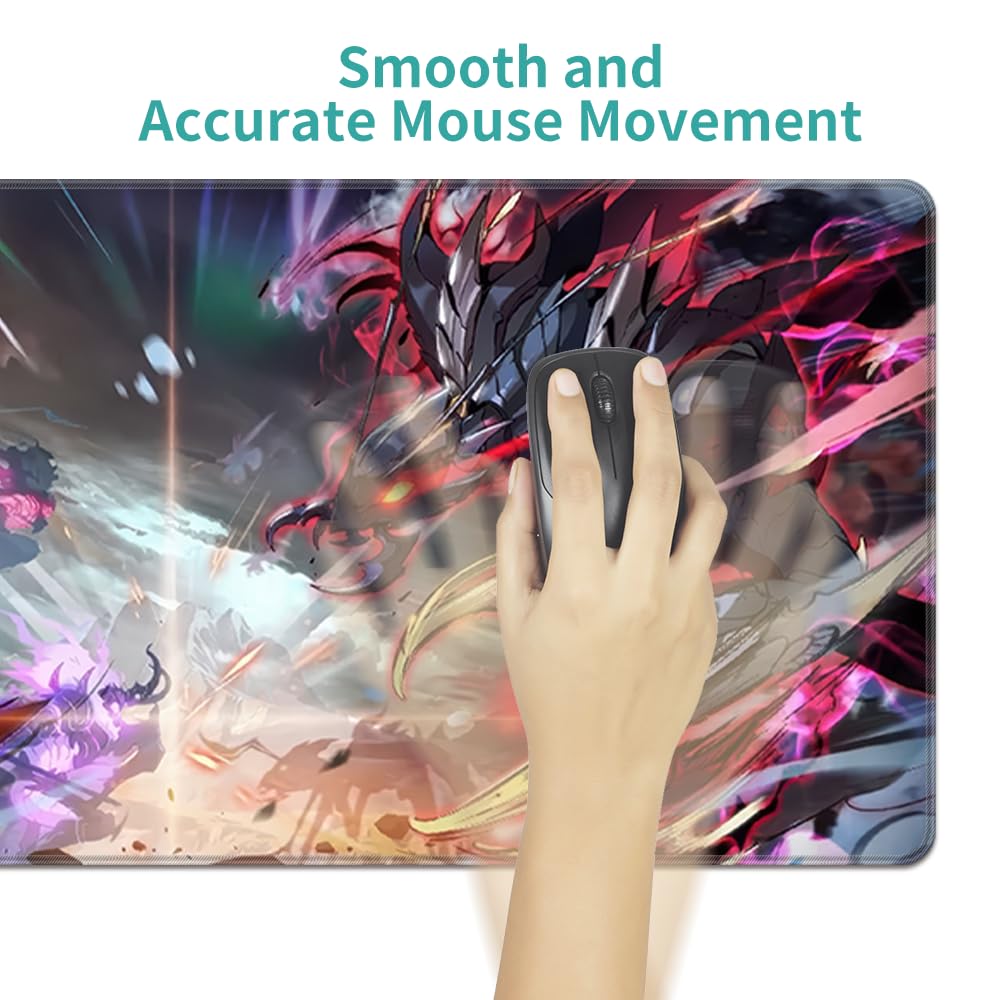 CanvasSoul Tapis de souris de jeu XXL – Rembourrage premium de 3 mm pour un jeu précis, surface antidérapante, bords cousus – élégant et durable pour votre configuration (Solo Leveling, 800 x 300 x 3