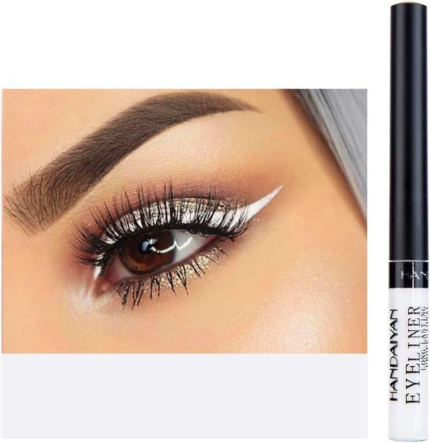 Matte Liquid Eyeliner, Aesy 12 Colours Coloured Eye Liner Set, Long Lasting Waterproof Liquid Eyeliner Pen, High Pigmented Brighten Pigments Smudge-proof Colorful Eyeliner Pen Set (White #B)