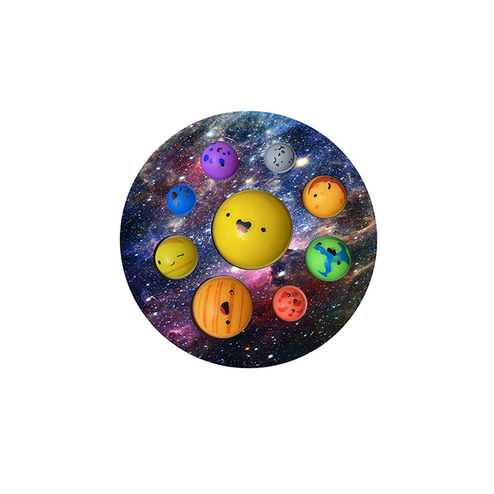 Solar System Pop Press Fidget Toys Eight Planets Mouse Bubble Popper Sensory Fidget Gift for Children (Fidget toy-10, 17cm*17cm)