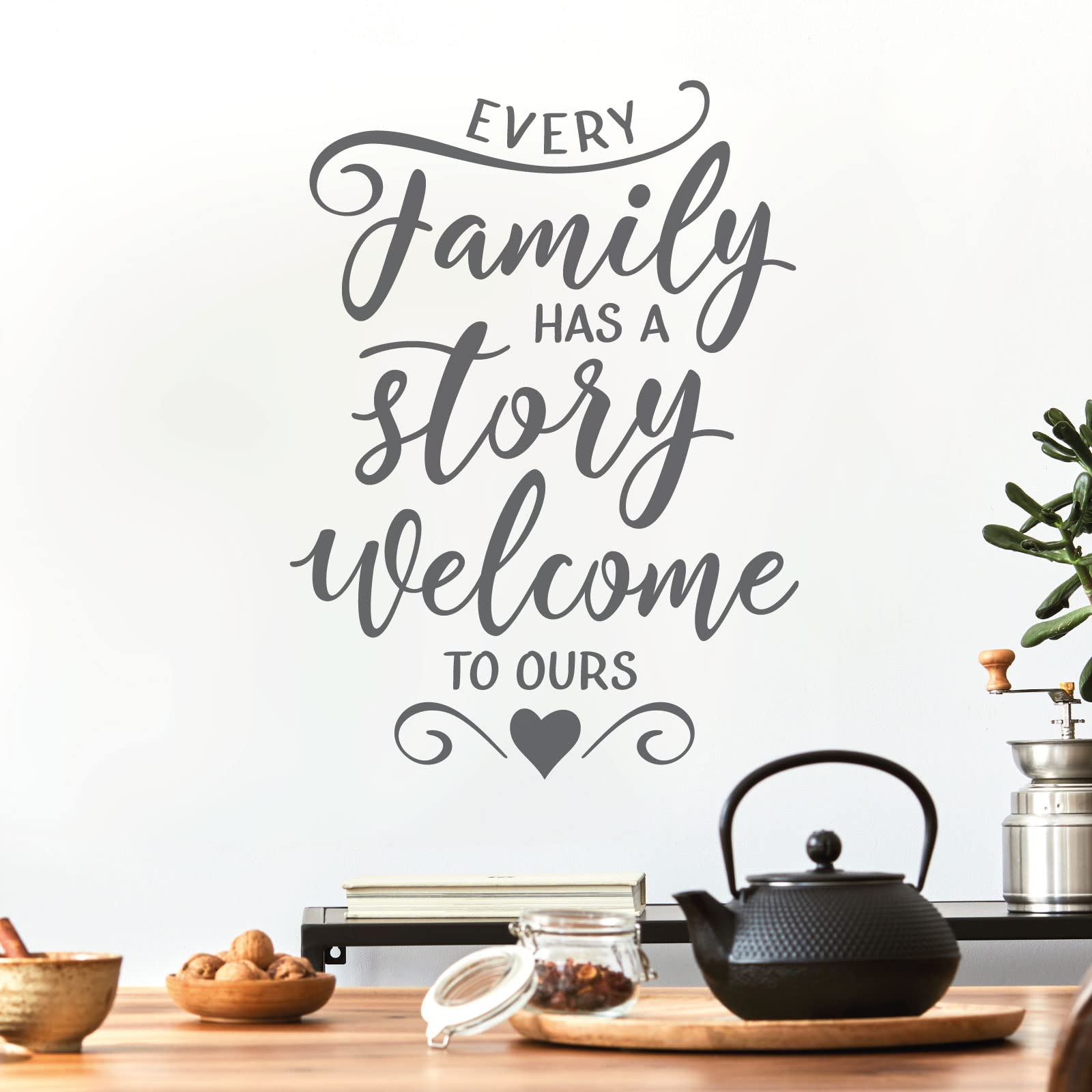 Every Family has a Story, Welcome to Ours - Family Decal Wall Sticker [XXLarge] [Dark Grey]