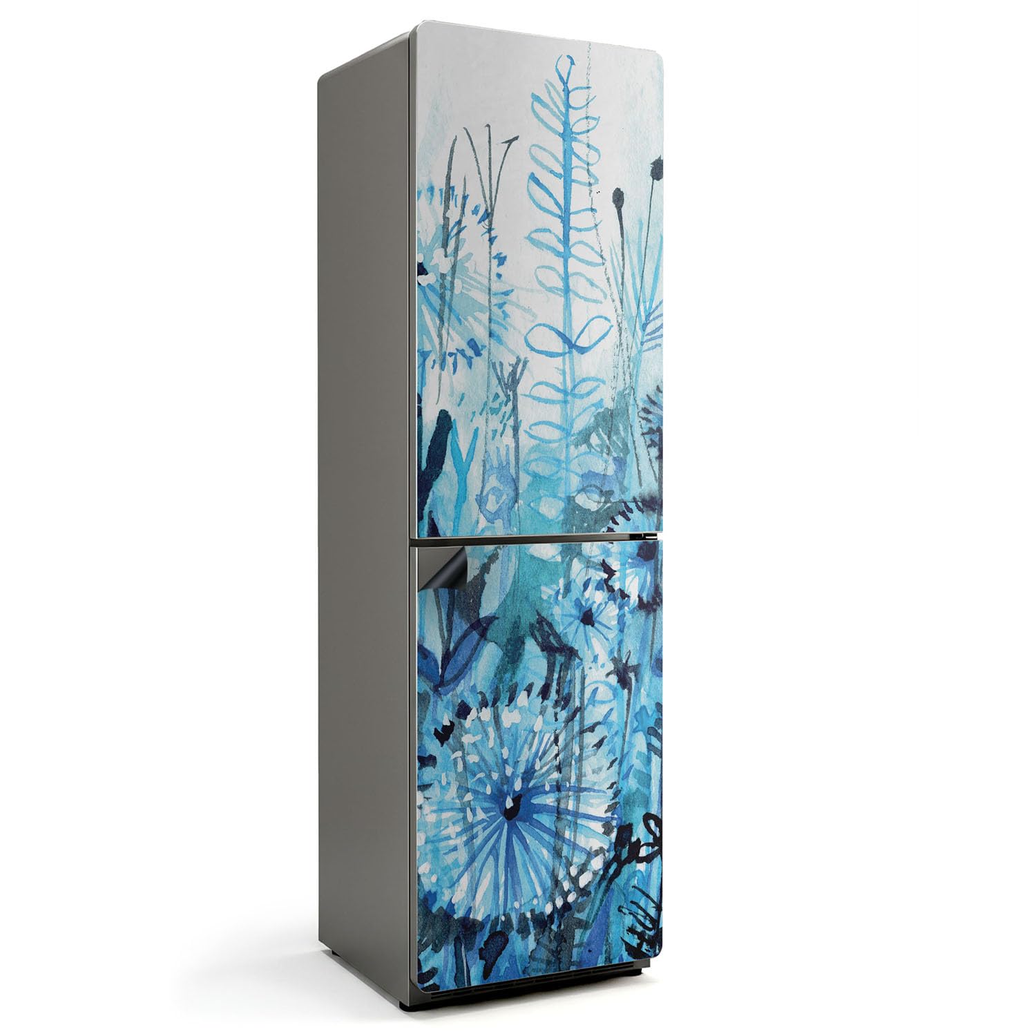 Tapis magnétique 60x205 cm cuisine étanche motif floral à l'aquarelle