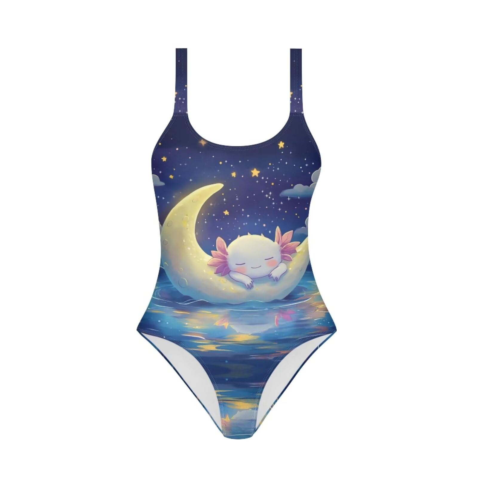 One Piece Bathing Suit for Teen Girls Comfy Crewneck Backless Bathing Suit