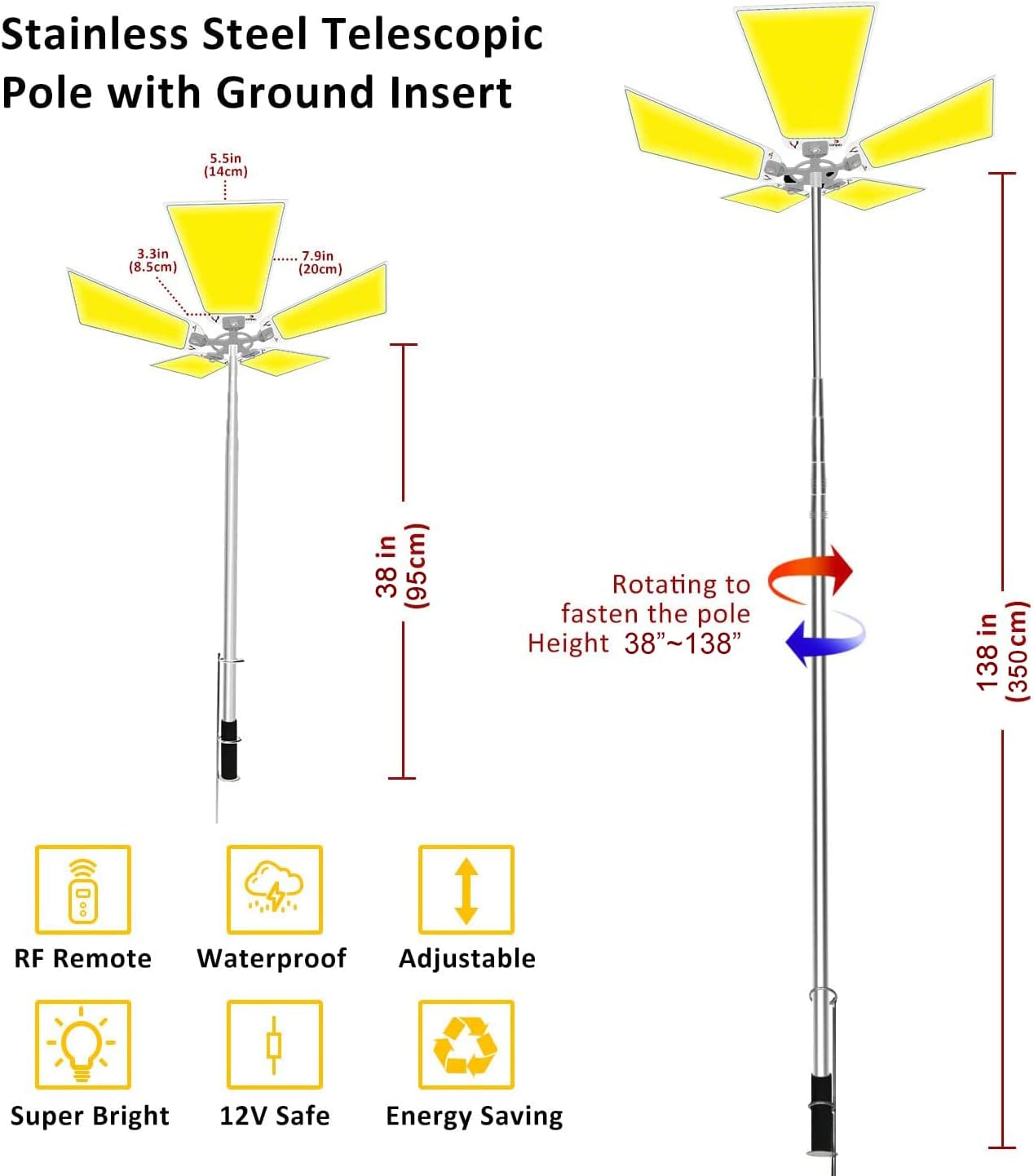 Uр Tо 40% оƒƒ CONPEX 15000 Lumen Led Camping Flood Light Super Bright Remote Control Dimmable Telescoping Fishing Light Pole Portable Outdoor Lights Waterproof 110W 12V Work Light Chеареѕt 🛒 CONPEX 15000 Lumen Led Camping Flood Light Super Bright Remote Control Dimmable Telescoping Fishing Light Pole Portable Outdoor Lights Waterproof 110W 12V Work Light