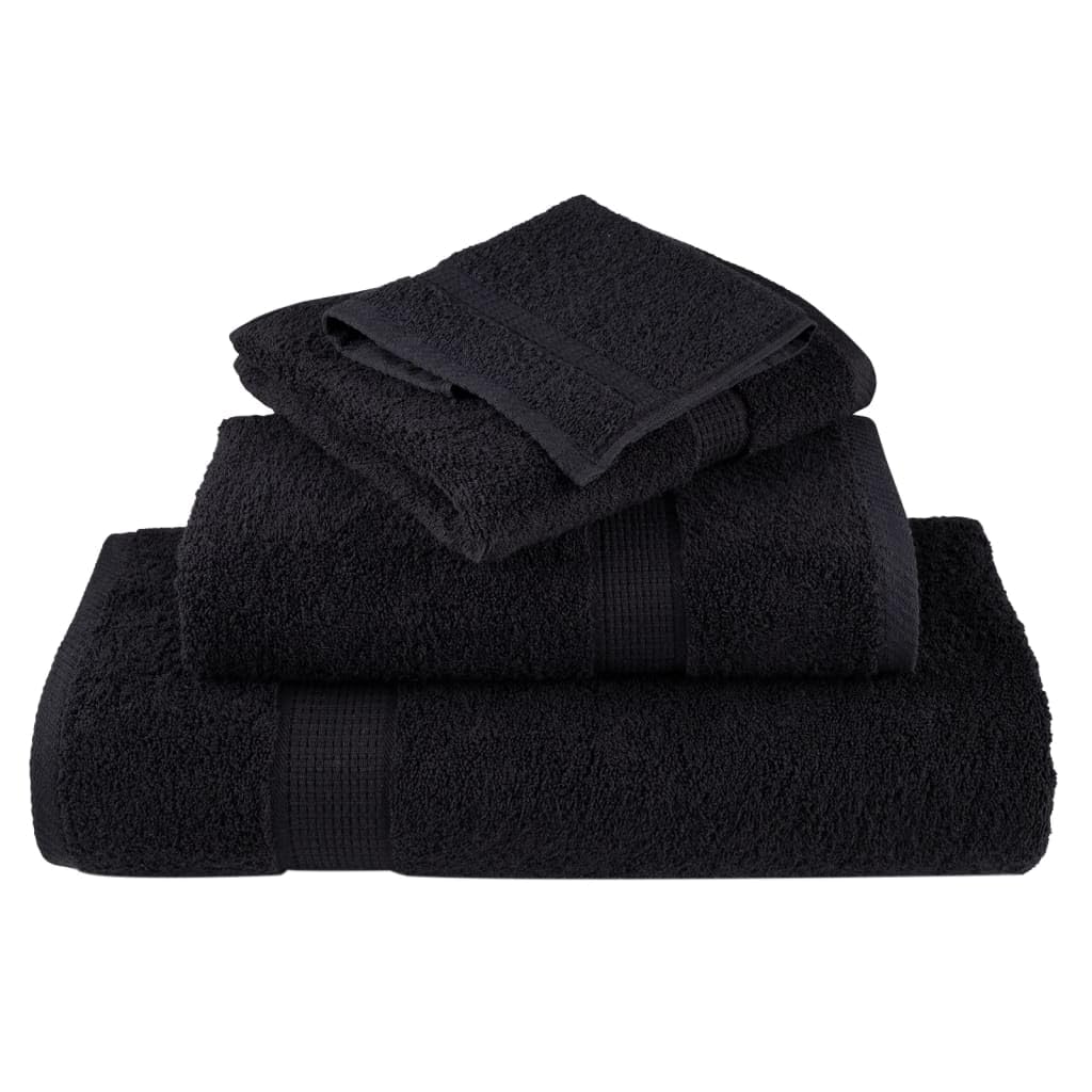 vidaXL Asciugamani Premium 10 pz Neri 50x100 cm 600 g/m² 100% Cotone, Telo da Bagno, Set di Asciugamani da Bagno, Asciugamano per albergo