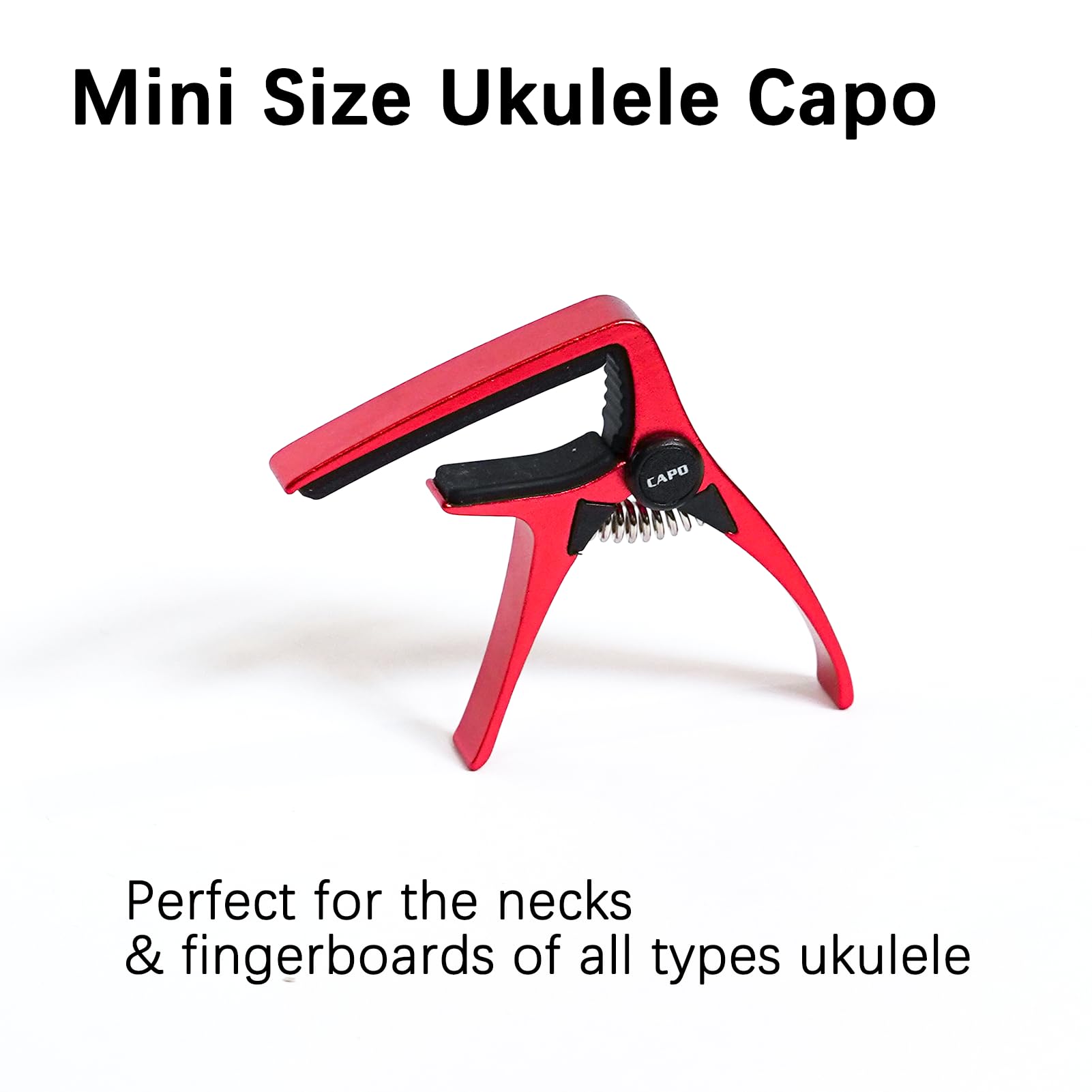Kapodaster ukulele na 4-strunową gitarę i mandolinę, mini rozmiar profesjonalne ukulele kapodaster czerwony