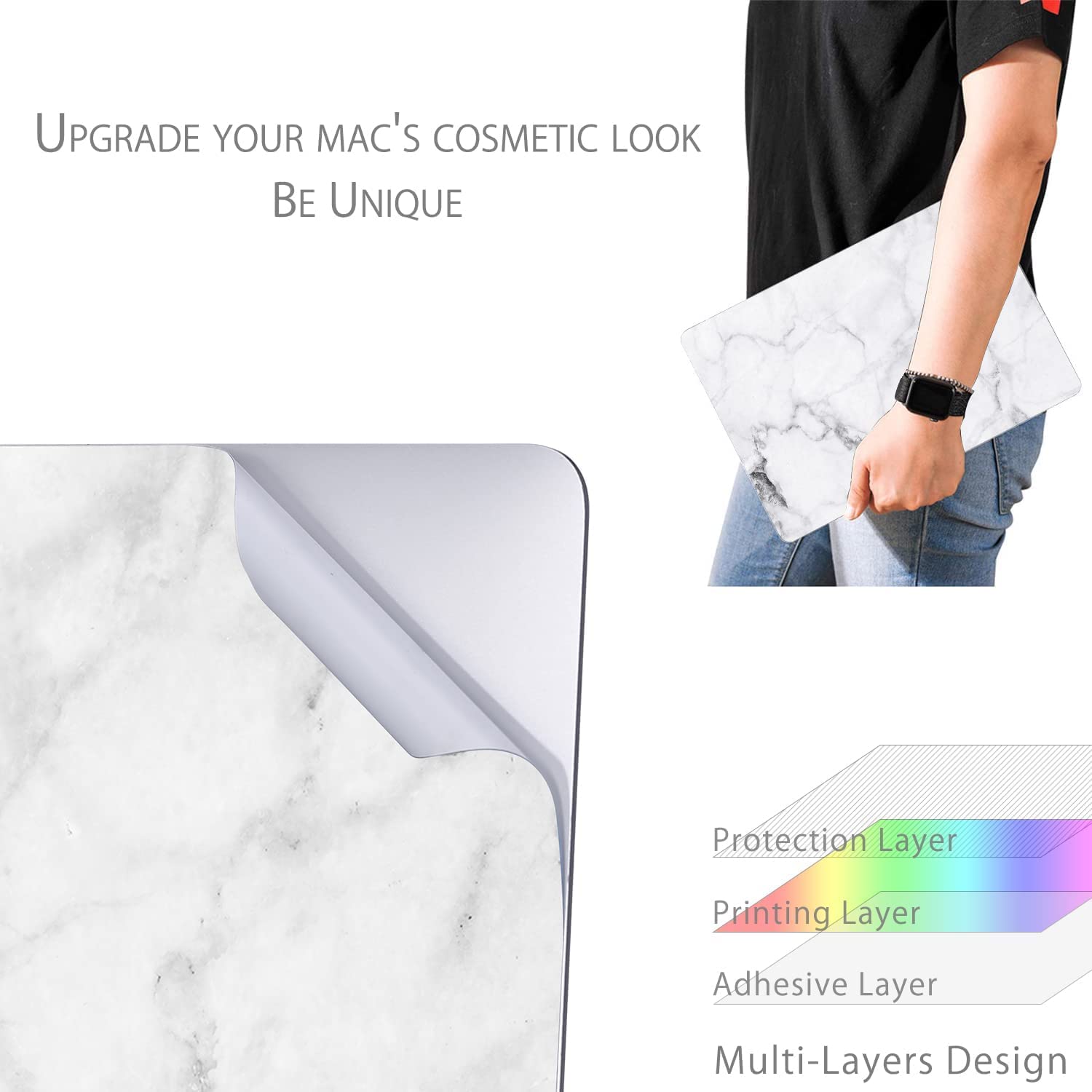 Skin Déco Pour MacBook Air 13" - Effet Bois Flotté Teal Et Blanc Itsaskin