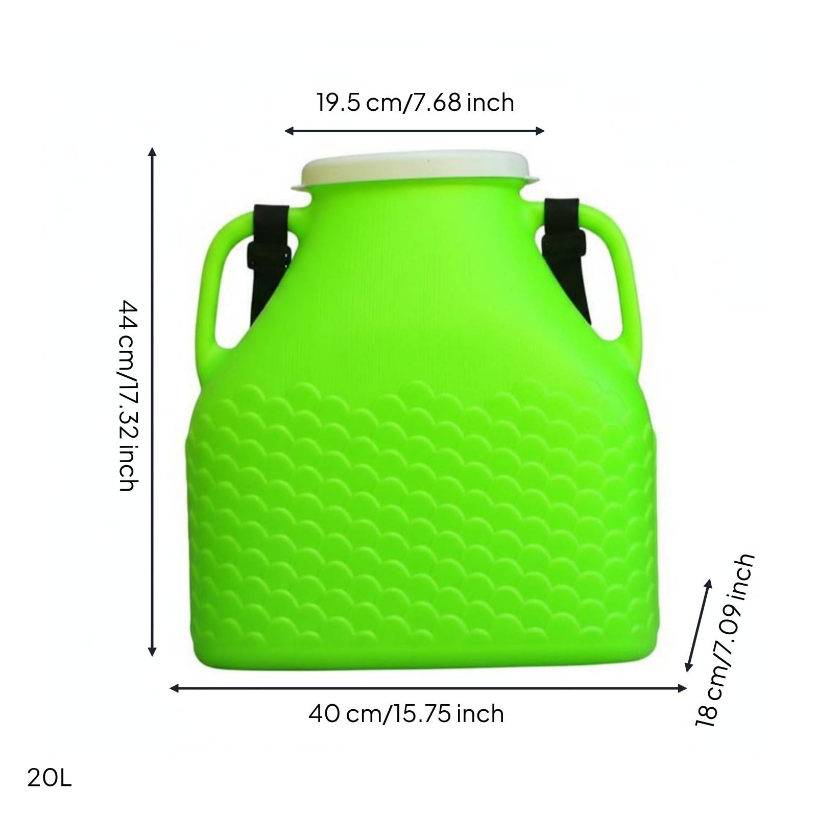 Seau de Pêche avec Bandoulière Imperméable Boîte à Poissons Vivants Portable Grande Capacité Seau à Vifs Portable pour Bateau, Vert, 20 litres