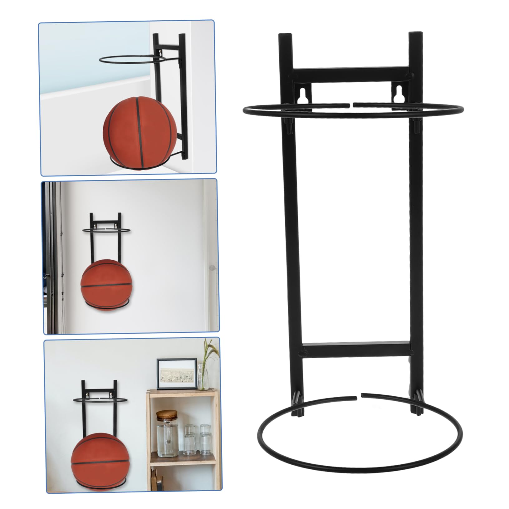 UPKOCH Soporte De Pared para De Baloncesto Béisbol Rugby Fútbol ​​Organizador Deportivo para Garaje Exhibición De Béisbol Soporte De Pared para De Bolos Acero