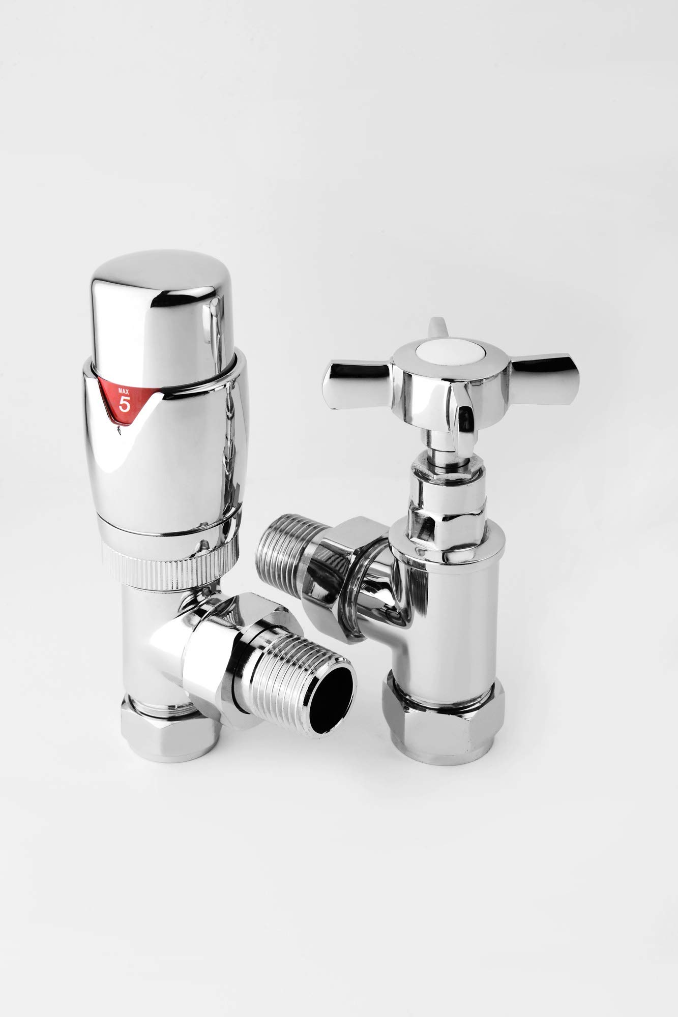 Valve de radiateur thermostatique Krakow chrome coudée ZZ-4035