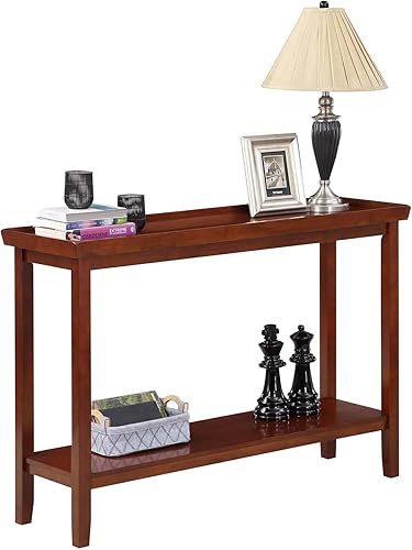 Miniatura 4 de Convenience Concepts Mesa consola Ledgewood con estante, color marrón