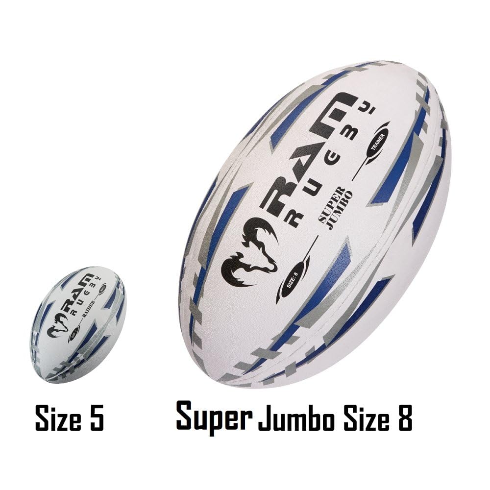 Ram Rugby Super Jumbo Ballon de rugby – Taille géante : 66 cm – Idéal pour remises de prix, expositions et publicités