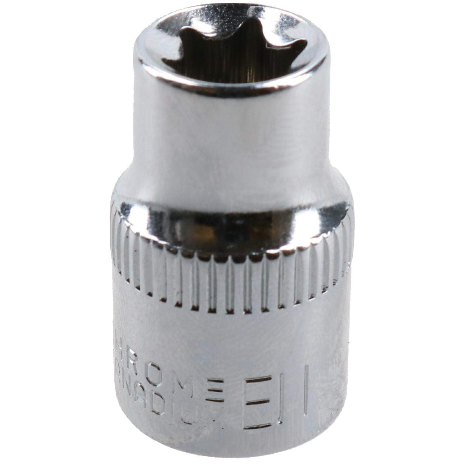 E11 Female Torx Socket Star Bit 3/8" Drive Standard External Chrome Vanadium Steel
