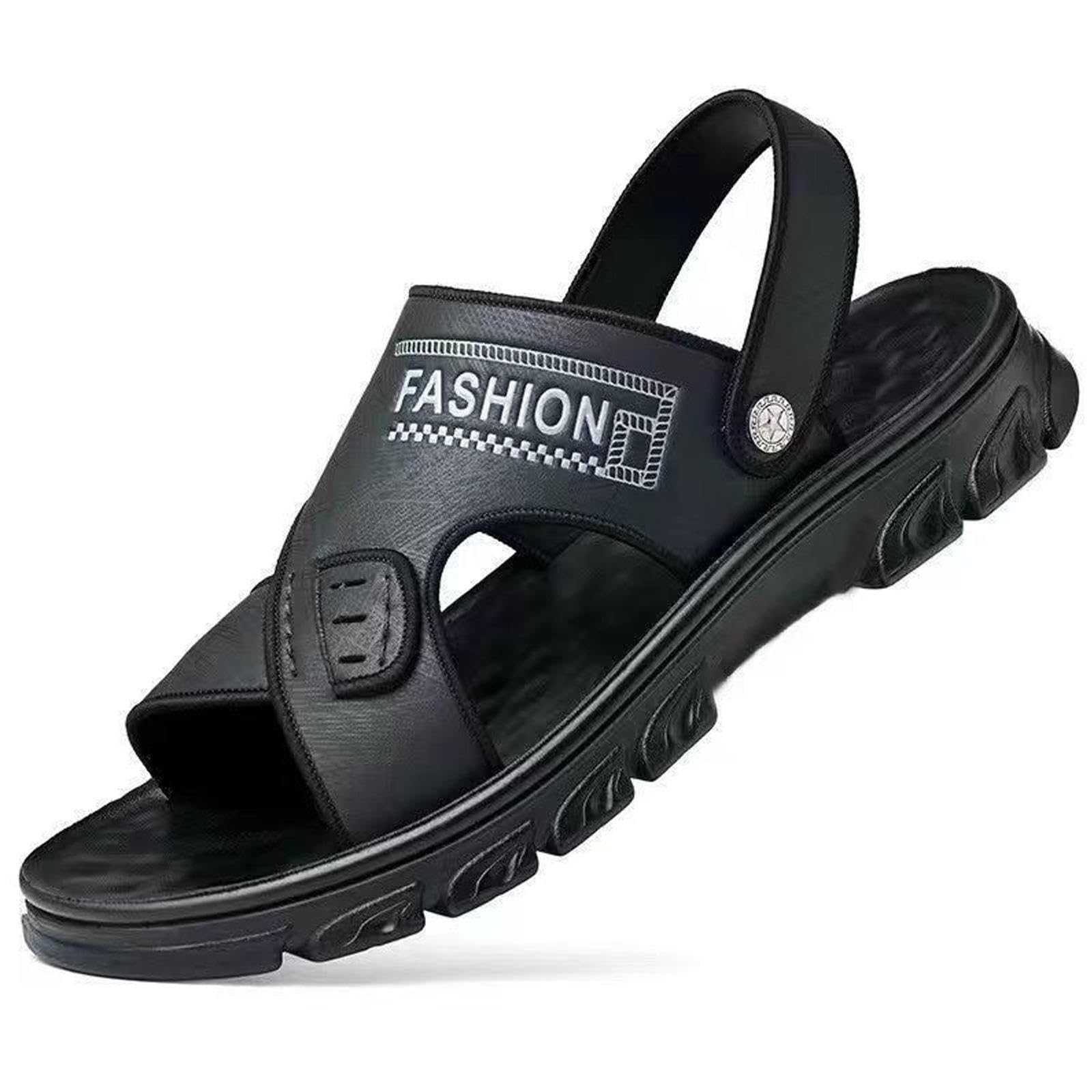 CHUIKUAJ Sandalias Casuales para Hombre, con Punta Abierta, para Jardín, de Verano, para Piscina, Playa y Exteriores,Black-40EU