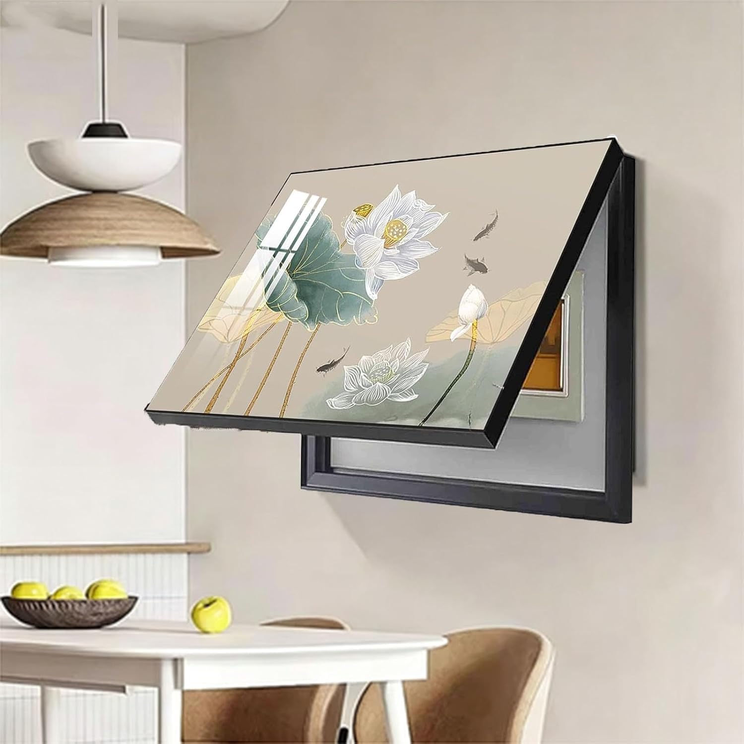 Elektrischer Verteilerkasten Dekorativer, Sicherungskasten Abdeckung Schrank, Mehrere Stilvolle Designs, für Innenwanddekoration,C,50x40/19.6x15.7in