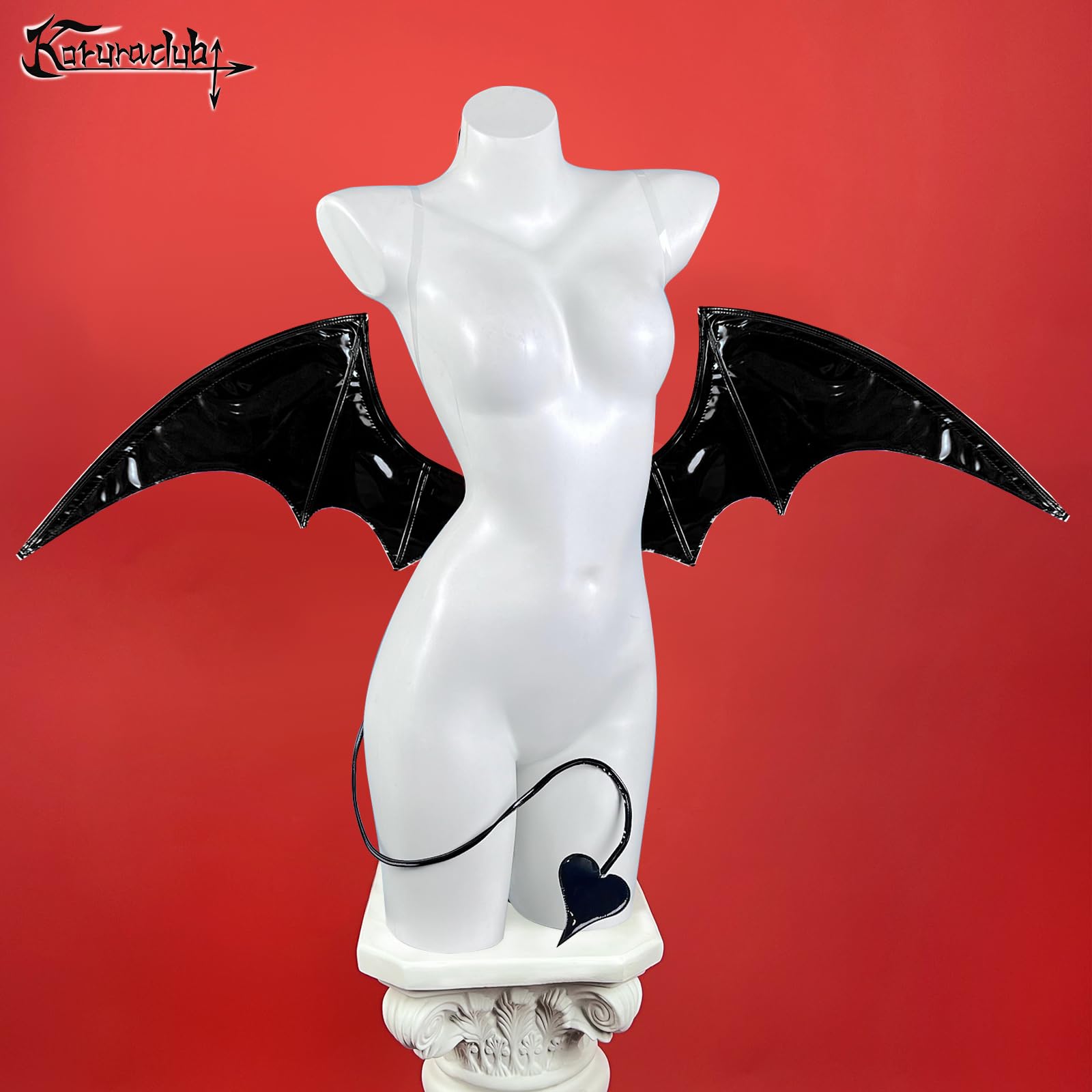 KORURACLUB Wings cosplay halloween bat wings Succubus wings clothing Accessories Devil (Black) - Image 3
