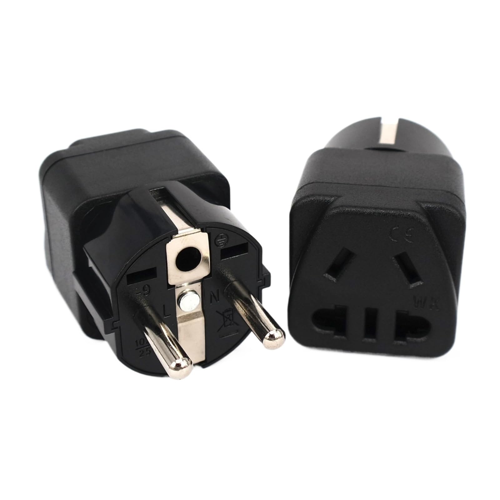 Prise de terre adaptateur secteur Type E/F au design noir minimaliste et robuste WK-9