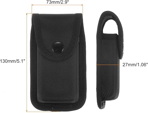 Miniatura 2 de HARFINGTON Funda de nailon para cuchillos de bolsillo de 5.1 x 2.9 pulgadas, horizontal y vertical, con lazo para cinturón, bolsa multiherramienta,