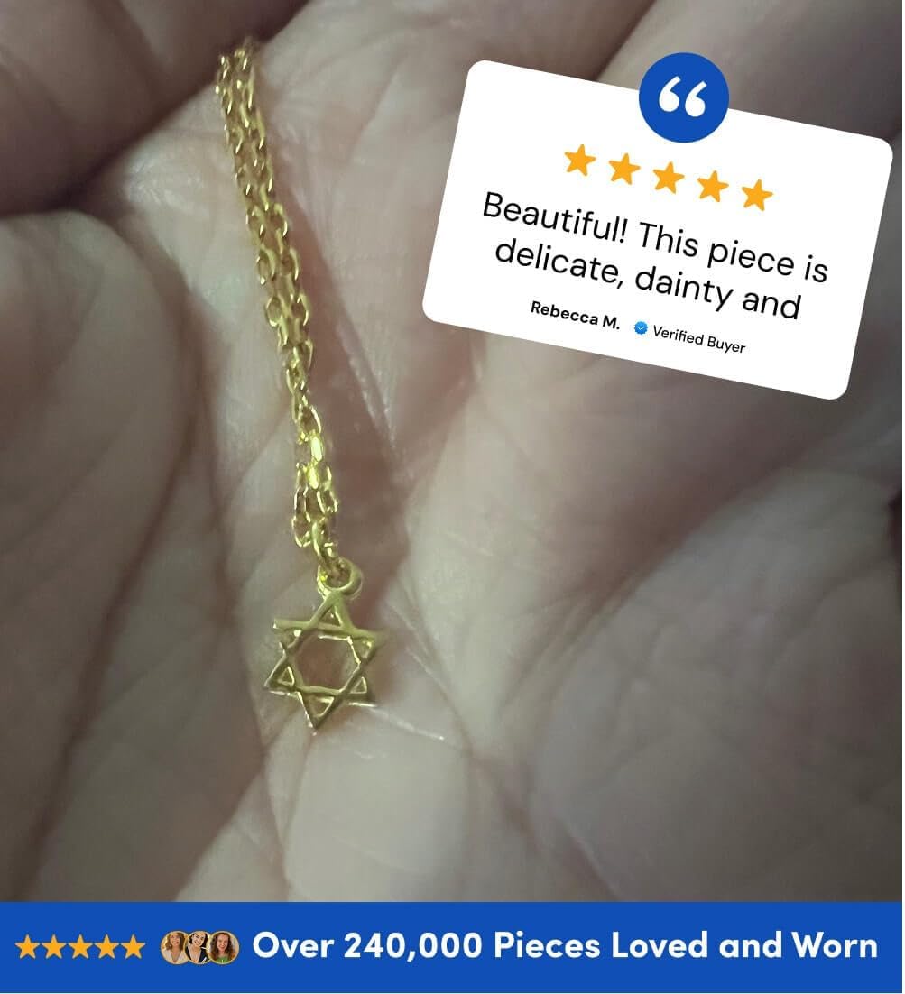 Alef Bet by Paula Tiny Jewish Star of David Necklace - Image 6