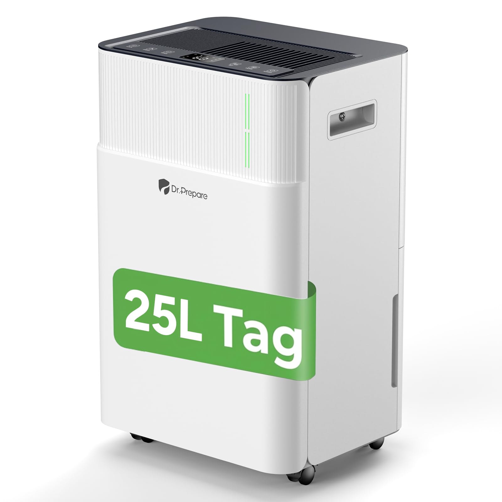DR.PREPARE Luftentfeuchter Elektrisch 25L, Entfeuchter für Keller Wäschetrocknung, 4.5L Tank, 3 Modi, Schlafmodus, 24H Timer, Raumentfeuchter Elektrisch für 40-45m², Luftentfeuchter mit Ablaufschlauch