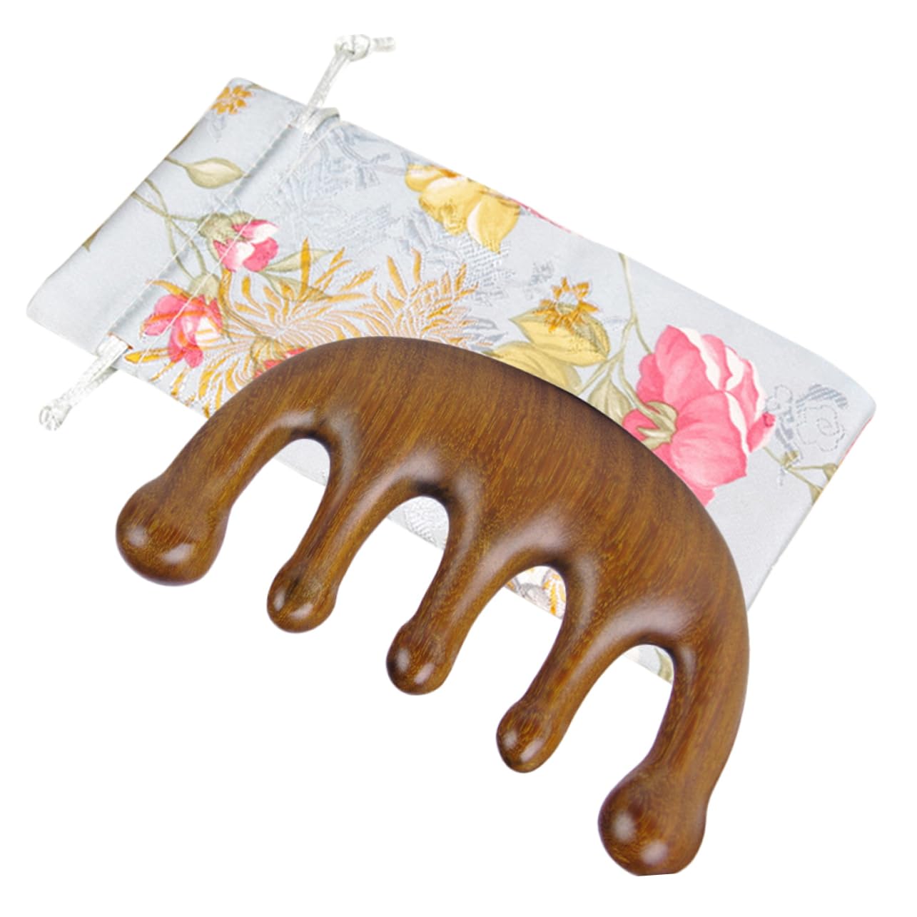 BIUDECO Natural Wood Massage Comb Exquisite Sandalwood Scalp Comb for Relaxation Lightweight Design Static Present for Family Friends Enhance Blood Flow Scalp Care