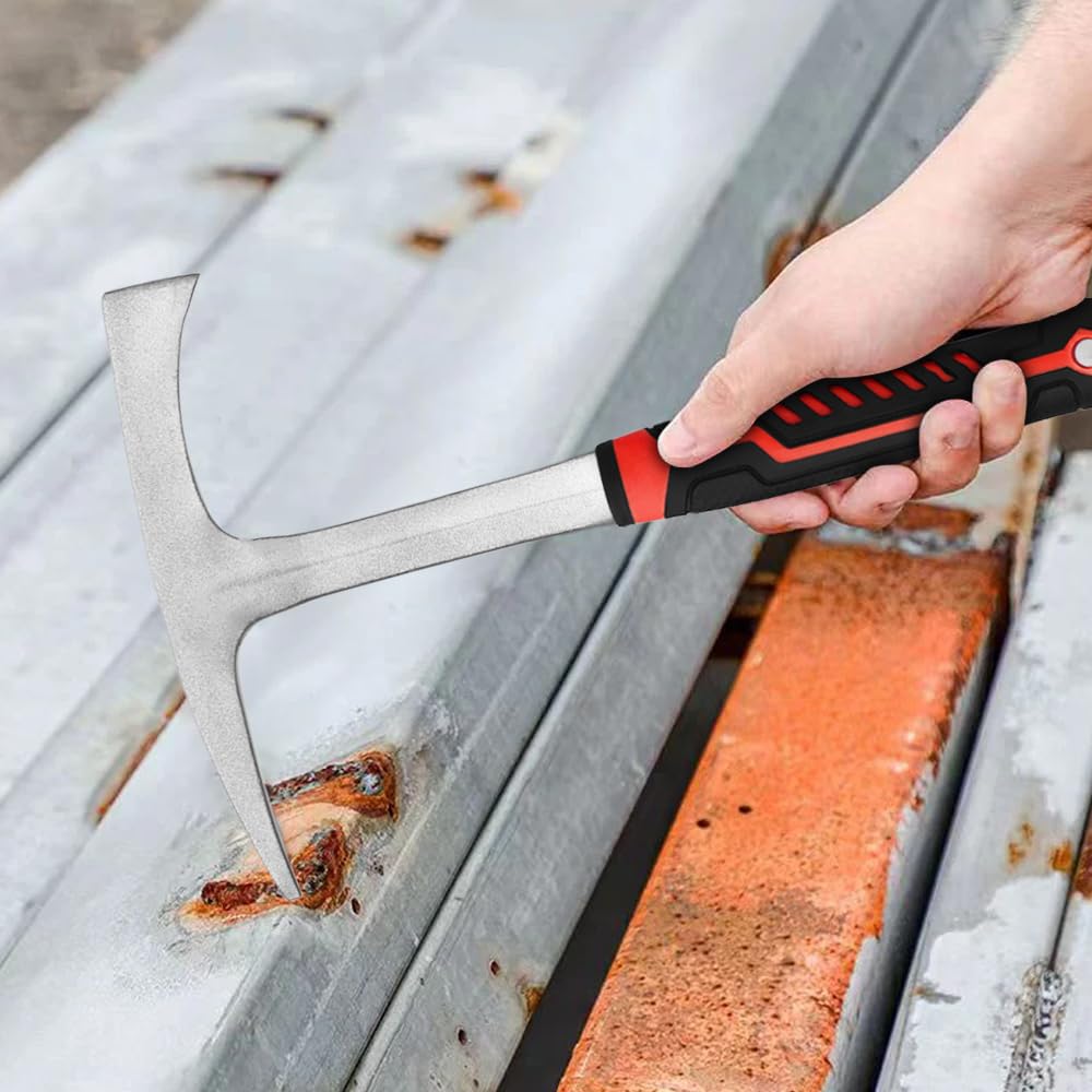 Welding Hammer-765,4 g Stripper, struttura in acciaio forgiato, manico ammortizzante | Martello per saldatura, punta roccia, martello per mattoni