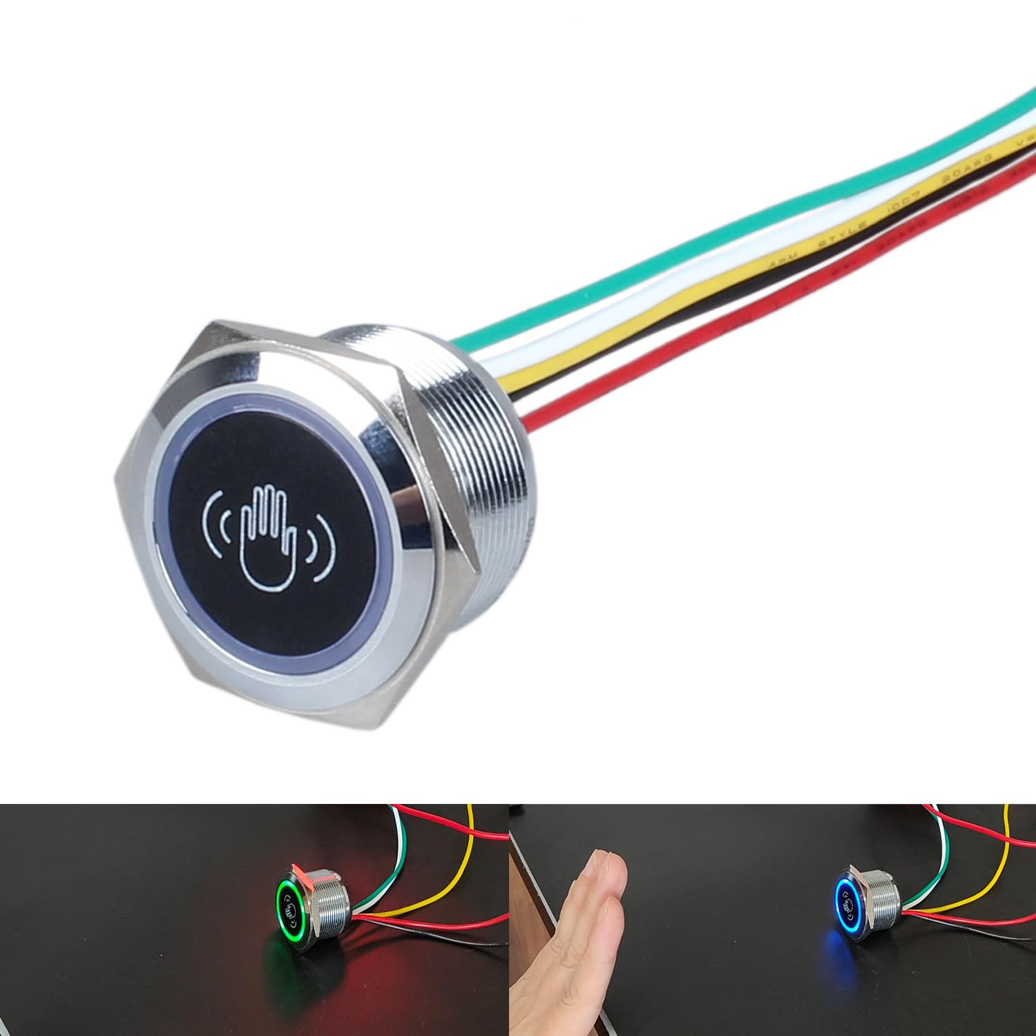 DMWD No Touch Exit Button Door Switch 1NO 1NC, Touchless Infrared Sensor Exit Release Button Switch for Access Control Systems Gates and Garage