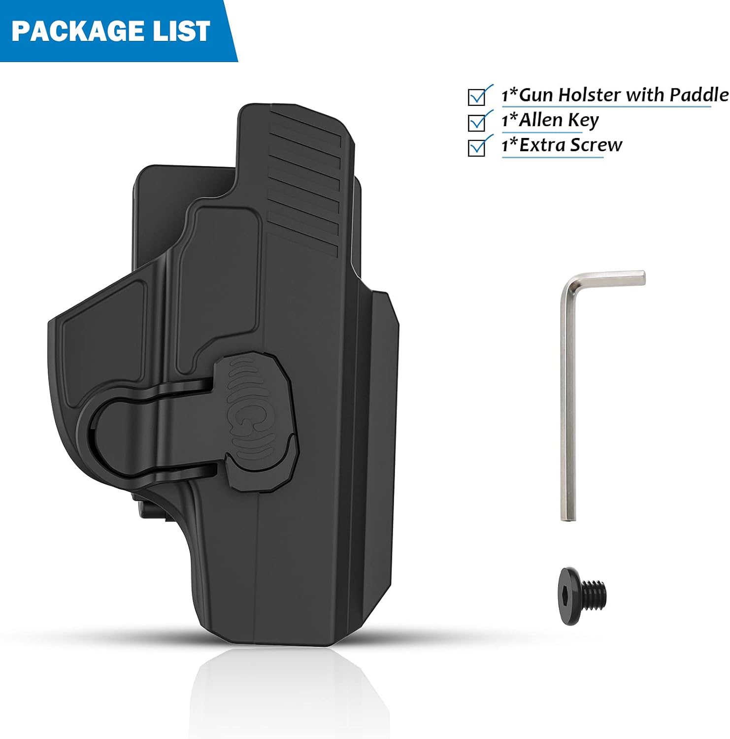 OWB Holster for Ruger LC9 LC9s LC380 EC9 Ec9s, Tactical 60° Adjustable Outside Waistband Open Carry Paddle Belt Holster with Index Finger Relase Button, Right-Handed (Unfit Laser/Sight Version)
