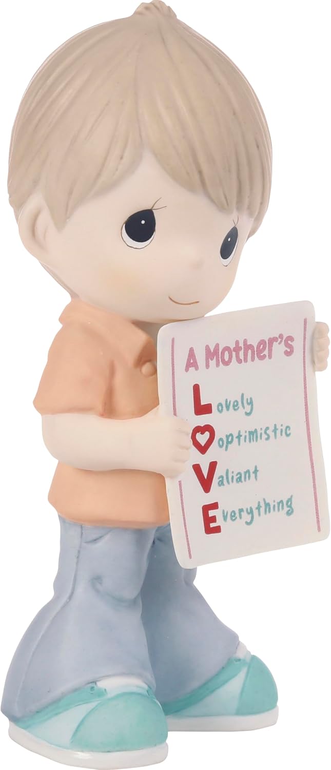 Precious Moments A Mother’s Love is Everything Boy Bisque Porcelain Figurine Birthday Gift for Mom | Little Boy Figurine