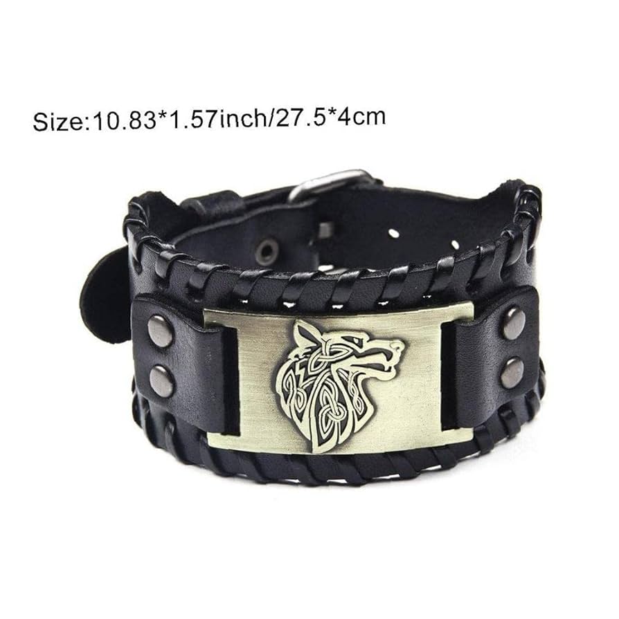 Amazon.co.jp: ブレスレット リストバンド オオカミ バイキング