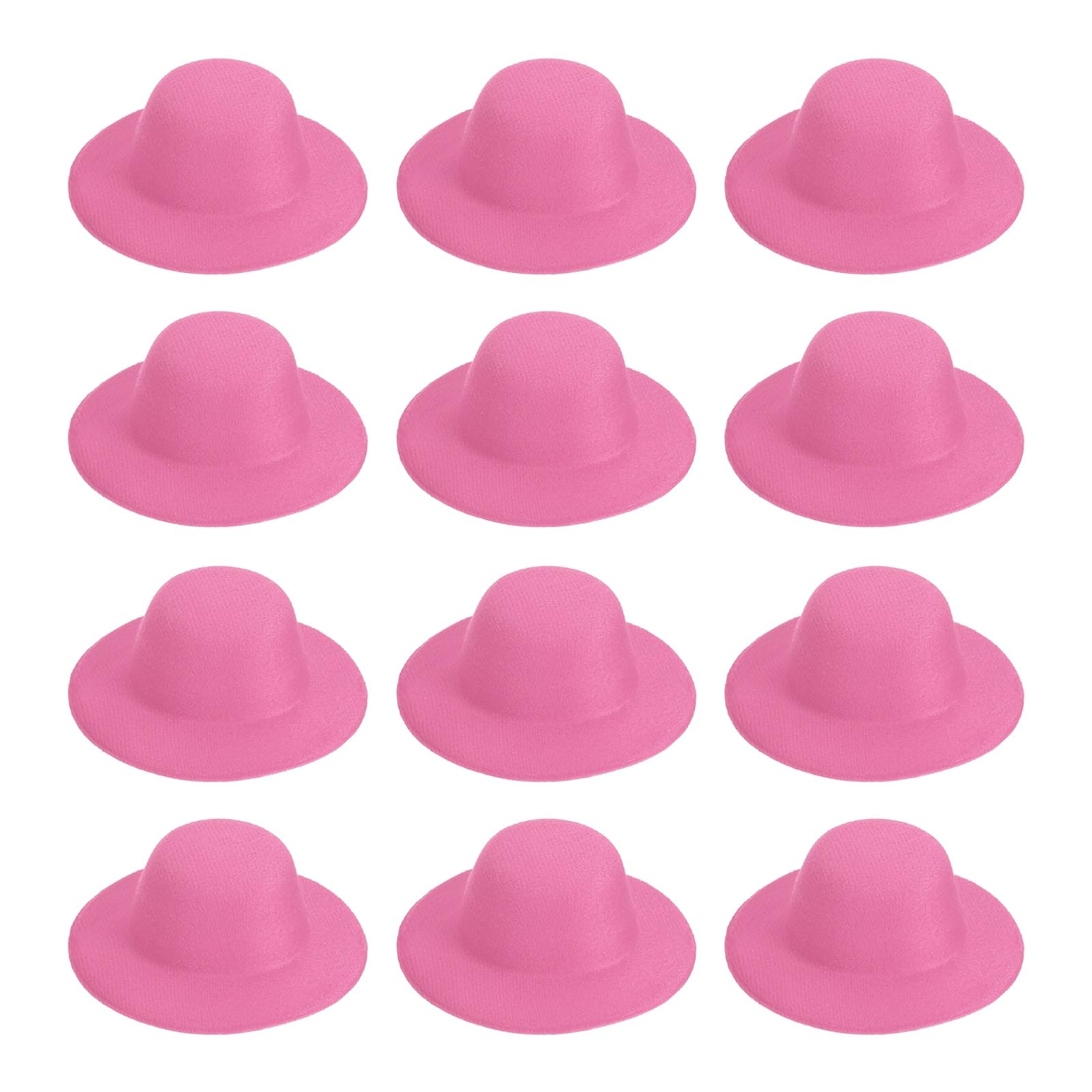 PATIKIL 3.1 Inch Mini Formal Hats, 12 Pcs Miniature Doll Hats Mini Top Hat for Crafts Hair Accessories Decorate Doll Snowman, Fuchsia
