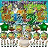 JUMPHOP Scooby Doo Plates 2nd Party Supplies Decorations 2 Years Old Birthday Banner Backdrop