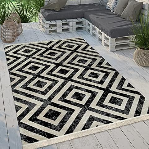 Alfombra Paco Home Tejido Plano Moderno Rombos Terraza Balcón Cover