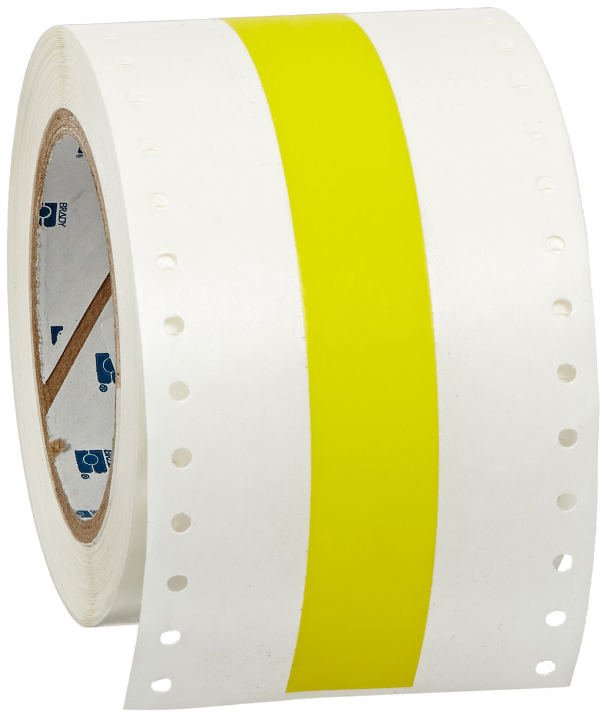 Brady RCM-637-1.0-YL Étiquettes imprimables à matrice de points Tedlar Bradywrap auto-extinguible, jaune (1 rouleau, 1 rouleau par colis)