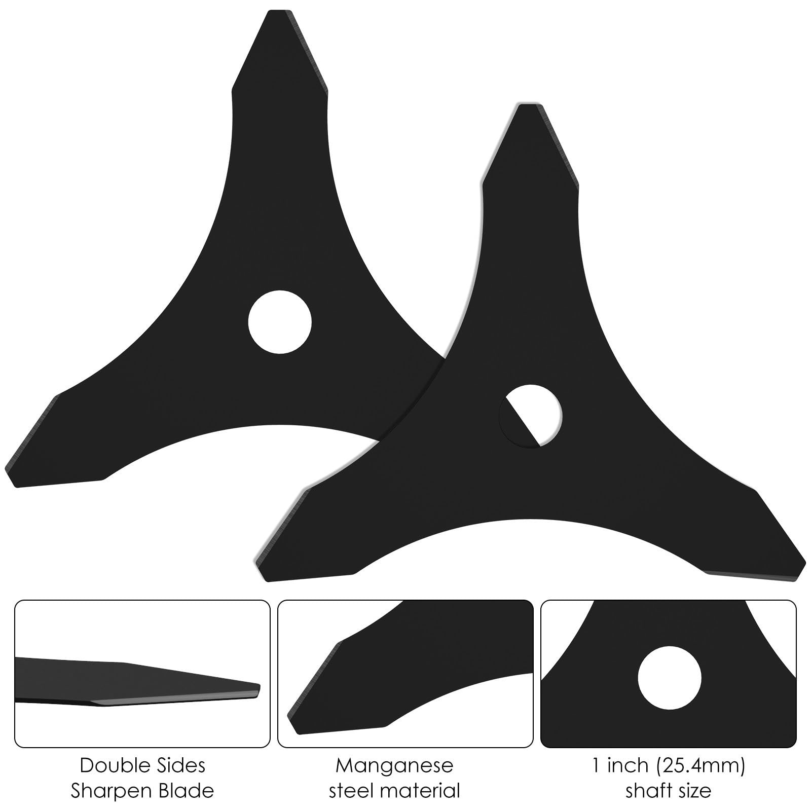 Cabezal de Acero for desbrozadora, Adaptador de Cuchilla de Carbono de Alta Resistencia, Cuchillas de 20 mm o 25,4 mm for cortacéspedes.(B)