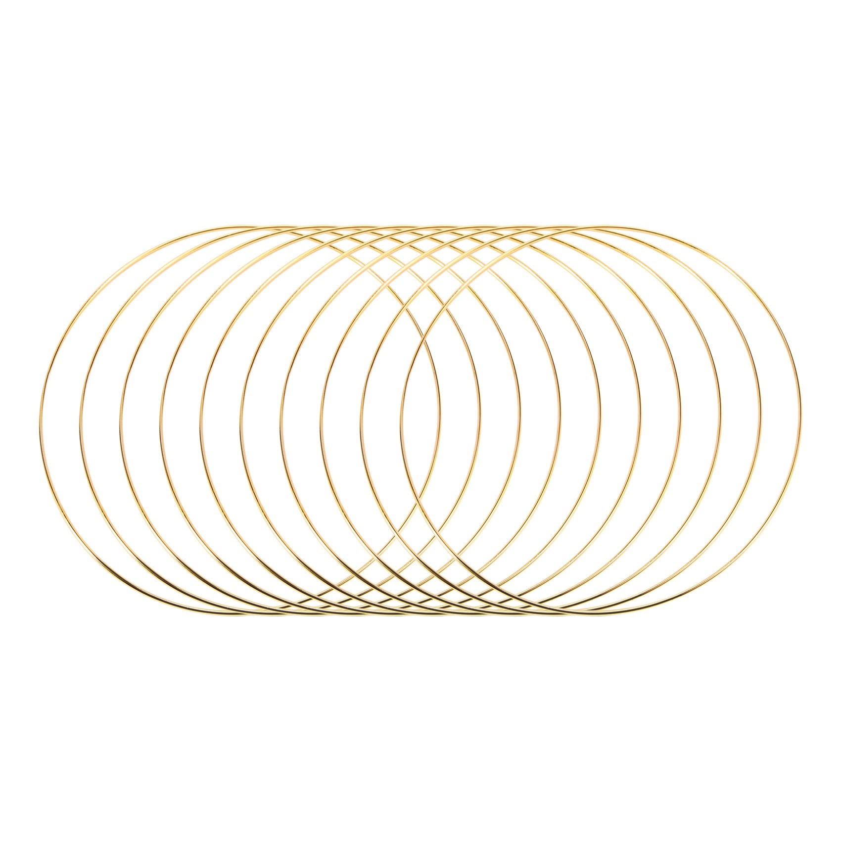 Liseng - Lot De 10 Cercles Métalliques Dorés De 30 Cm Pour DIY | Décoration Mariage, Couronne Murale, Bricolage Créatif