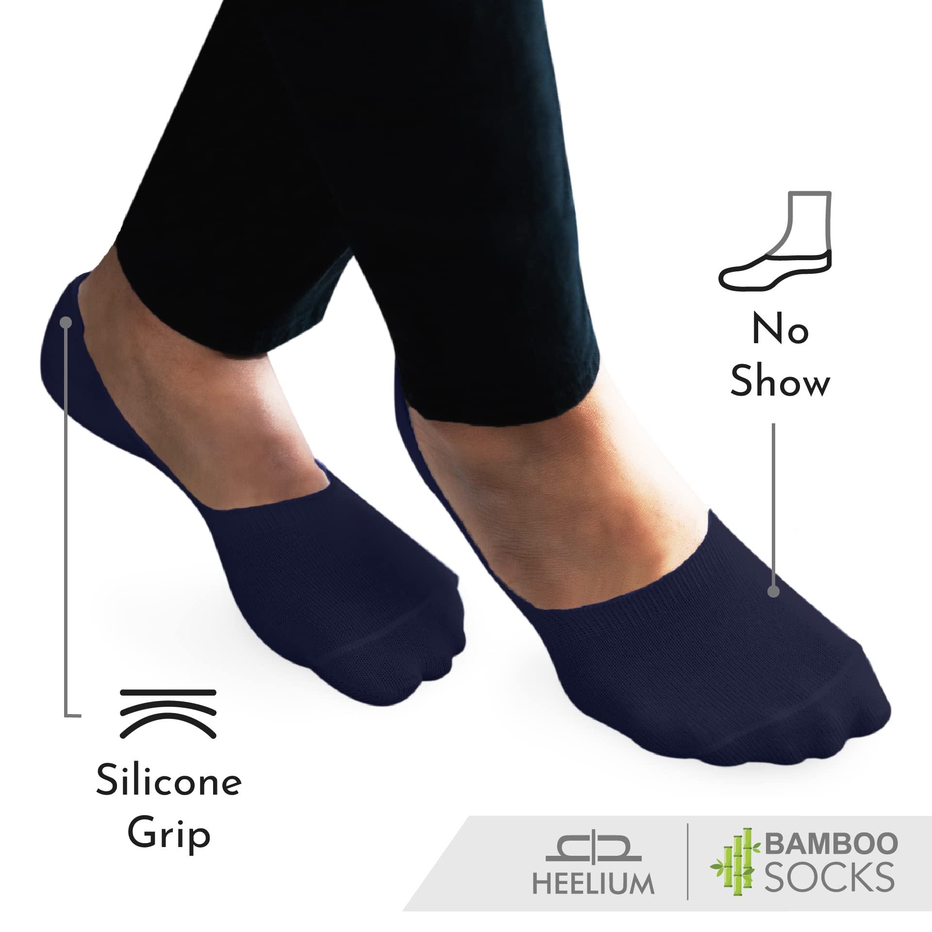 HEELIUM Bamboo No Show Socks for Men | Odour Free & Breathable | 3X Softer Than Cotton Socks | Low Cut Socks | Size (UK 6-10) 1