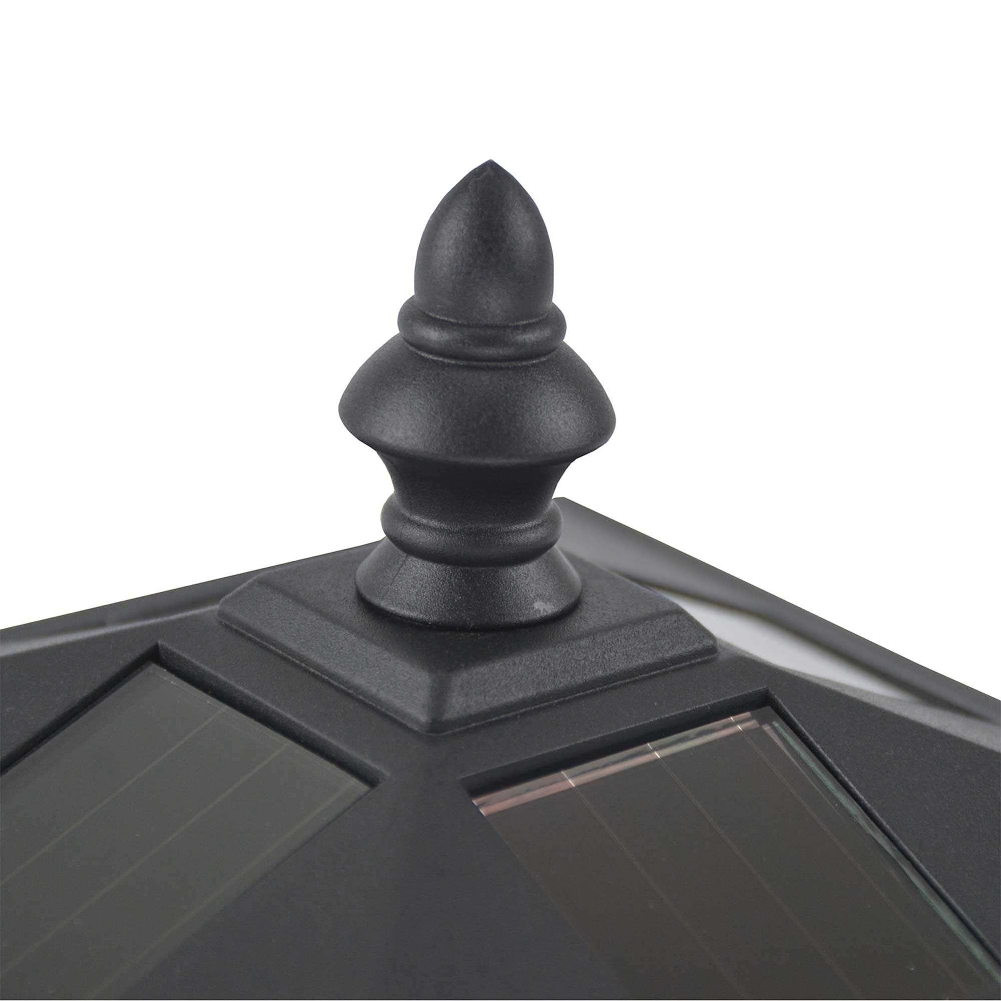 Outsunny Set 2 Lampioncini Solari da Esterno, Lampade da Giardino a Energia Solare Impermeabili IP44, 15x15x120 cm, Nero