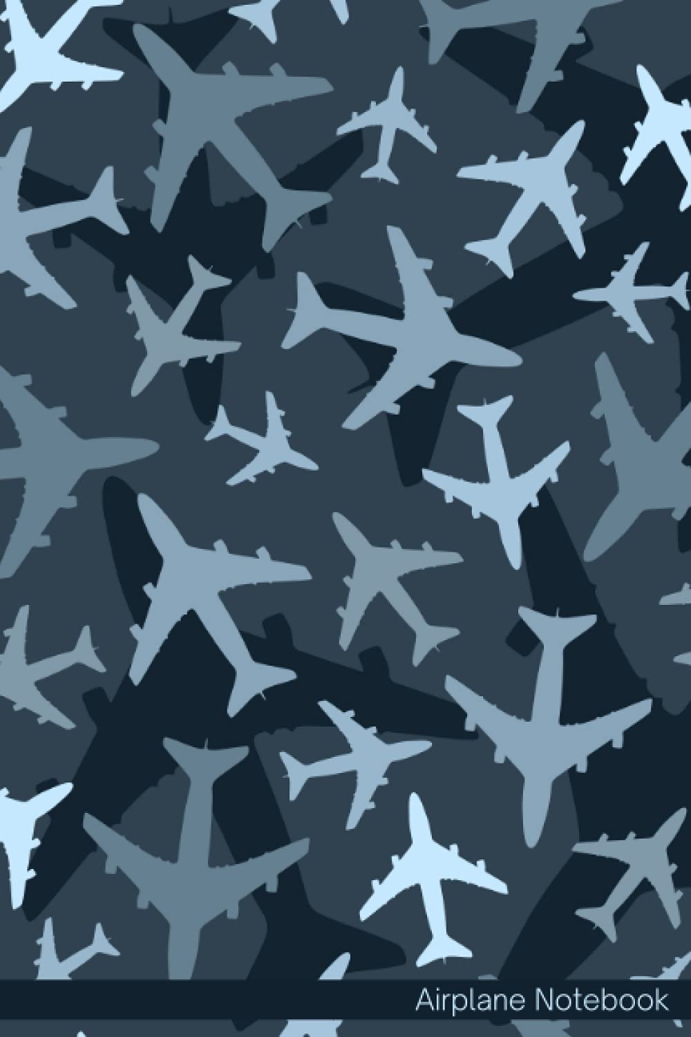 Airplane Notebook: Notebook Journal For Teens and Adults | 120 Pages | Grey Lines | Glossy Cover | 6 x 9 In