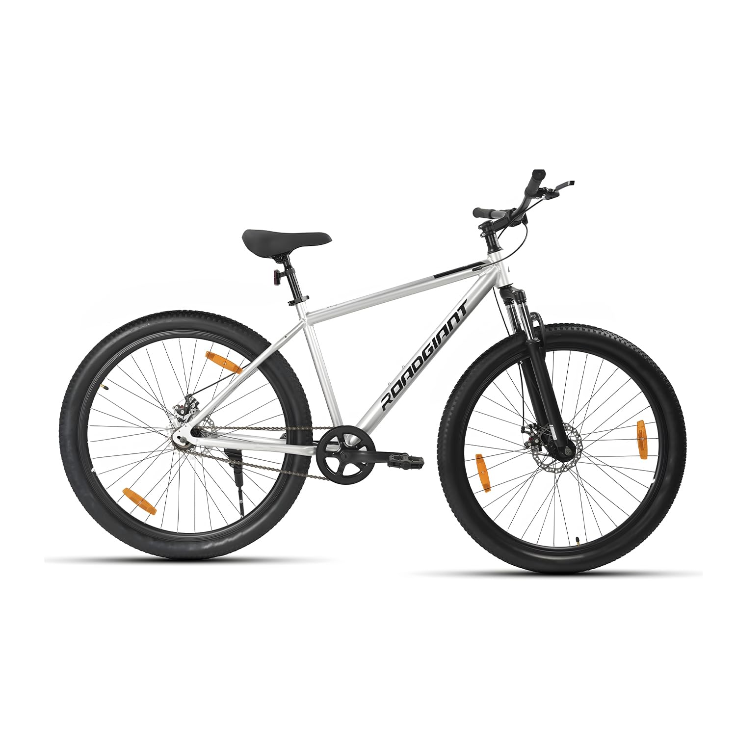Filipino 24T | MTB | Aluminum Alloy Frame Bicycle | Dual Disc Brakes | Single Speed | Front Suspension | Unisex | for All-Terrain Riding (Silver)-image-42