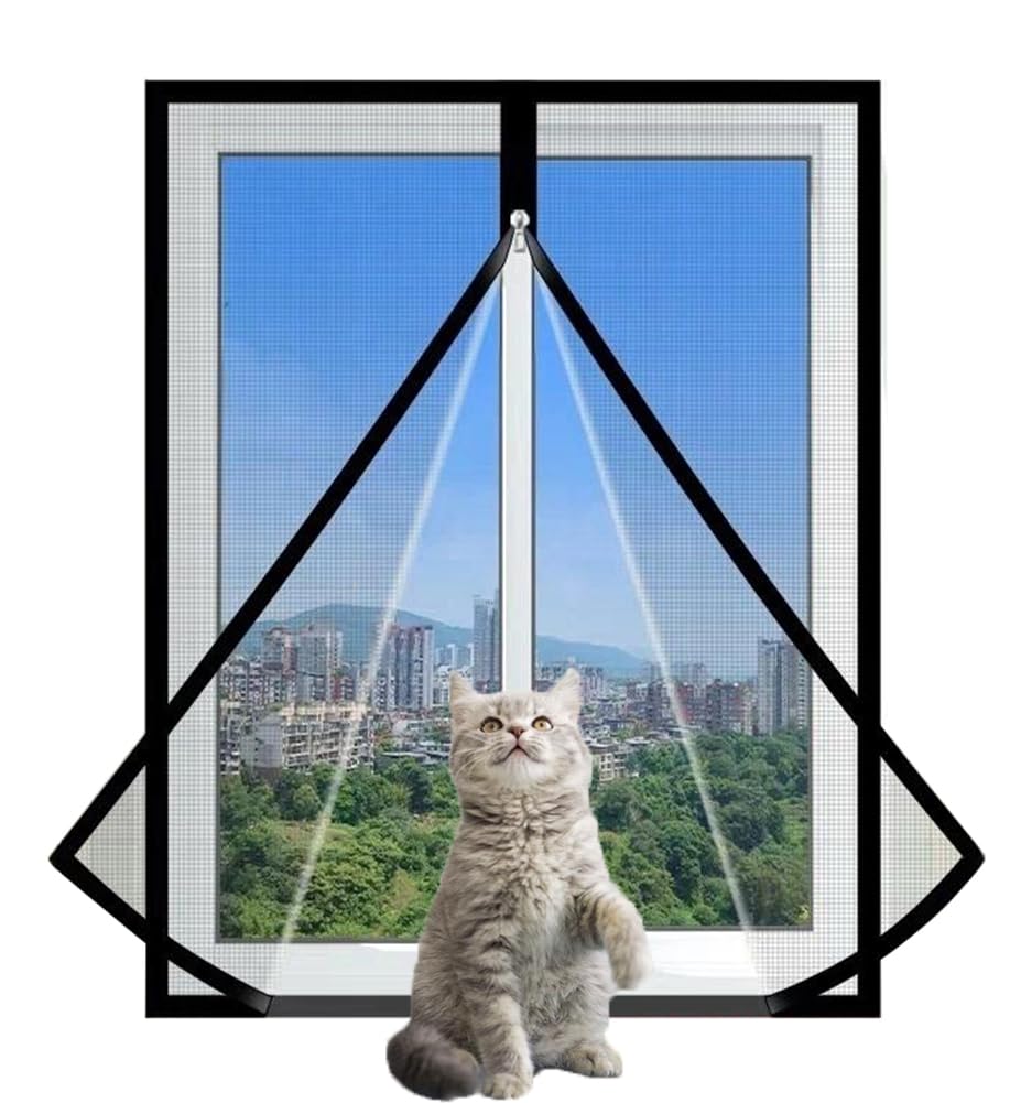 Lesone Custom Cat Window Protection Net, Tear-Proof Polyester Window Mesh, Balcony Window Safety Guard, Window Screens To Keep Bugs Out, Size