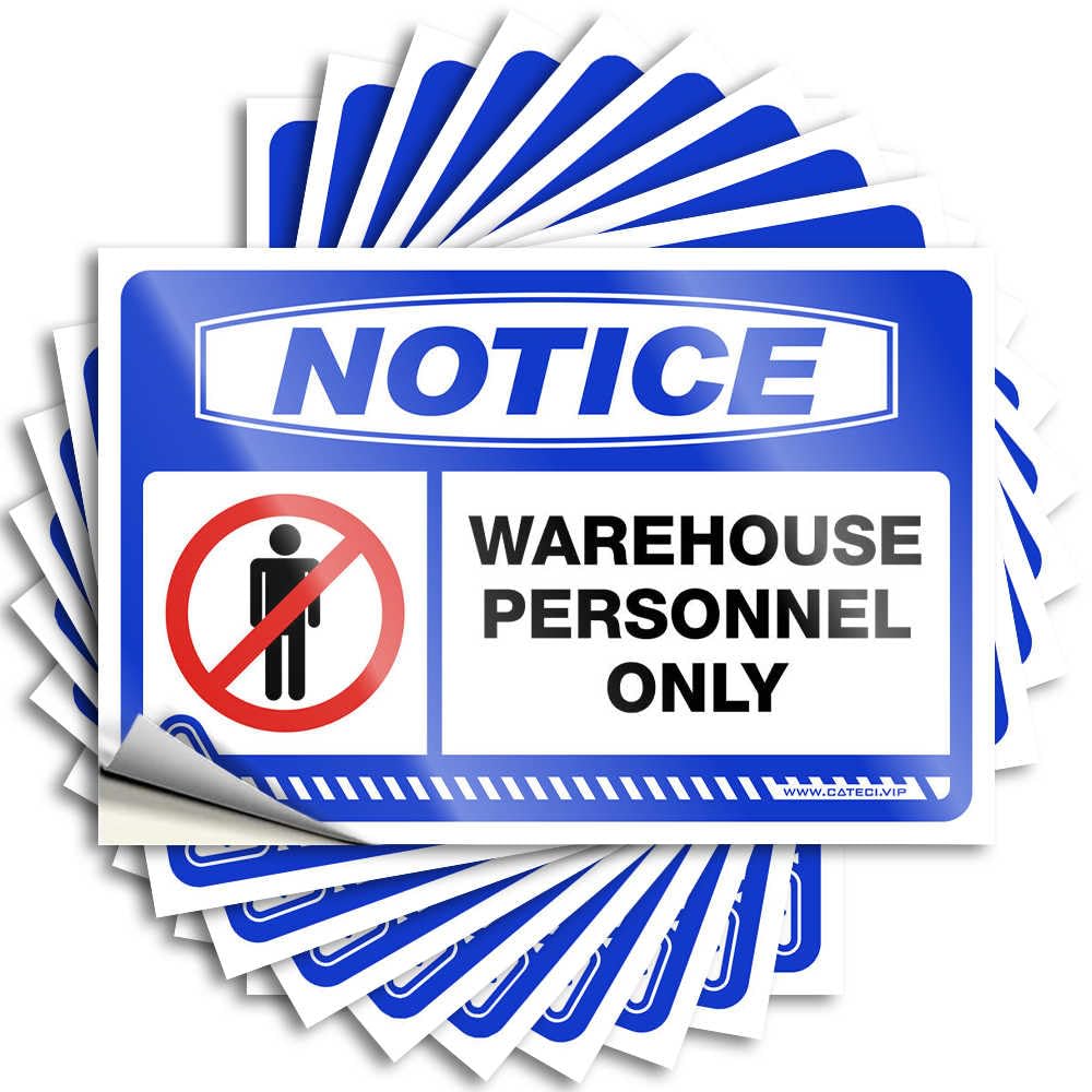 Decal Boys Peel and Stick - Notice Warehouse Personnel Only Decor Spicy Waterproof Vinyl for Race(8X12CM)
