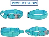 Vista 2 de Xqpetlihai Juego de collar y correa táctica para perro, collar ajustable de nailon militar para perro con mango de control y hebilla de metal