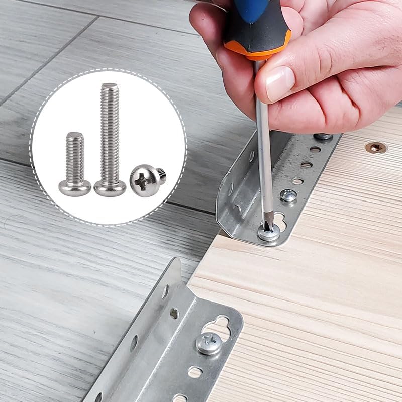 30 Pieces, Metal Natural Color, M2×15mm, Phillips Pan Head Machine Screw, Suitable for Machinery, Furniture, Automobile, Motorcycle Maintenance, Electronic Products, Ship Assembly