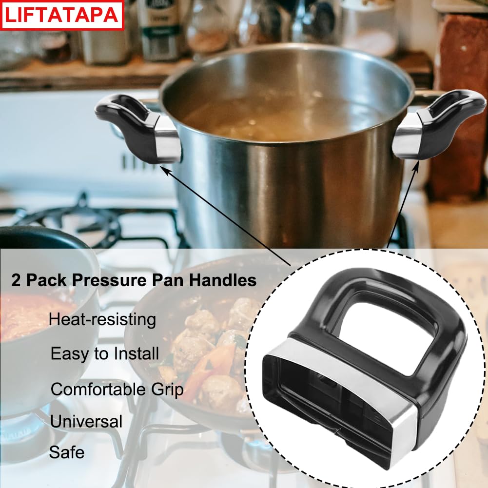 Soupape Cocotte Minute MECCANIXITY Lot De 2 Poignées Latérales De Rechange Pour Casserole à Vapeur Noir Argenté Poignee Tefal