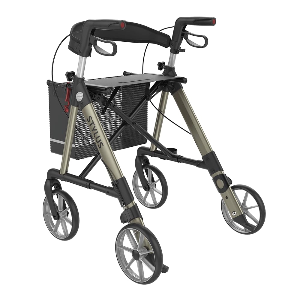 Rehasense Stylus Leichtgewicht Rollator (Champagner, Gr.M (SH 53cm))