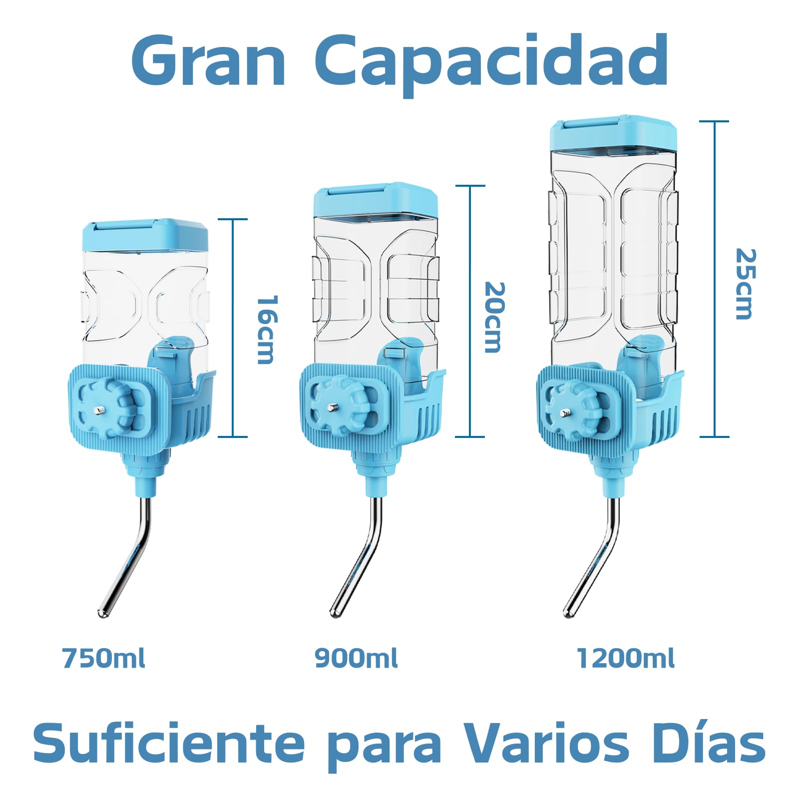 Bebedero para Jaula, 1200ml Grande Botella Agua Mascotas para Animales Pequeños Conejos, Hamster, Cobaya, Chinchillas, Erizos y Ardillas Dispensador Agua