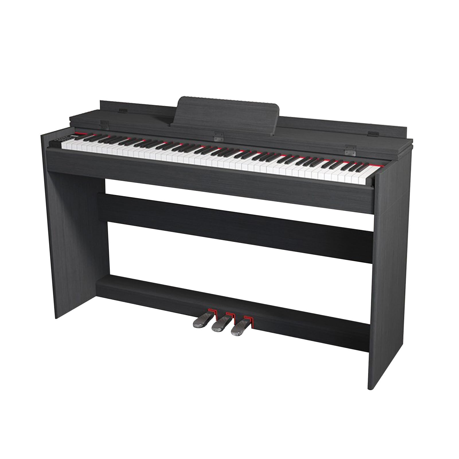 Pianoforte elettrico a 88 tasti con tastiera sensibile alla velocità, pianoforte digitale verticale for principianti adulti con 3 pedali e copertura for tastiera, supporto USB/MIDI(Black)