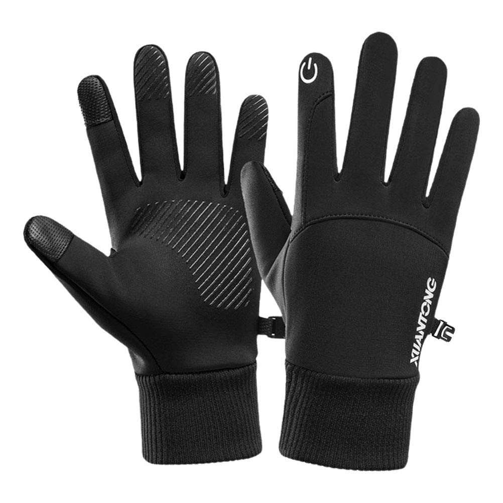 IMIKEYA 1pair Warm Gloves for Men Women Wear-Resistant Riding Mittens Touchscreen Capability for Outdoor Activities Black