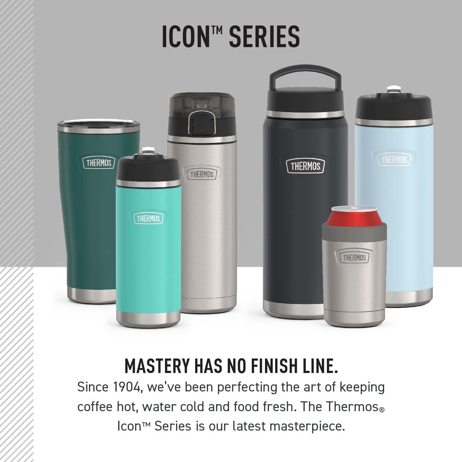 Thermos, ICON Series, Stainless Steel Water Bottle With Spout, Matte Stainless Steel, 64 oz