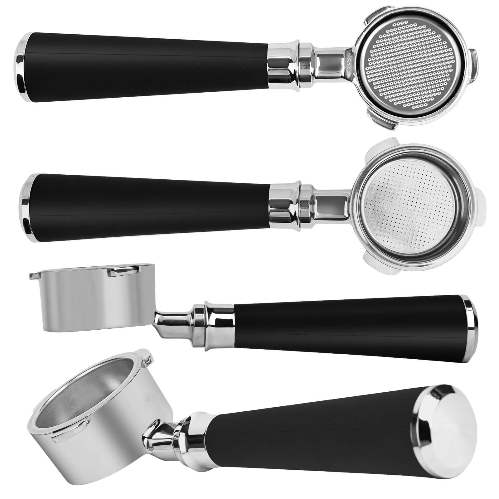 51mm Bodenloser Siebträger 3 Ohren Passend für DeLonghi Classic EM450, CASABREWS CM5418, inkl. 0,2 mm Puck Screen + 2-Tassen-Sieb